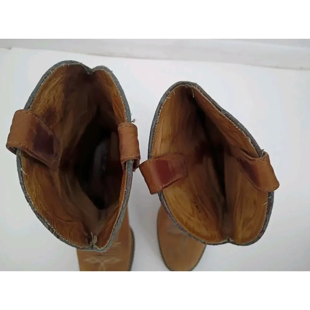 Roper Brand Womens Size 6.5 Brown Suede Cowboy Western Boots